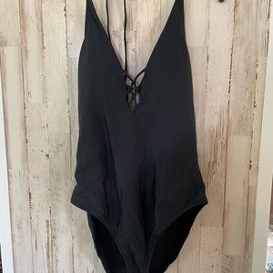 Black one piece swimsuit